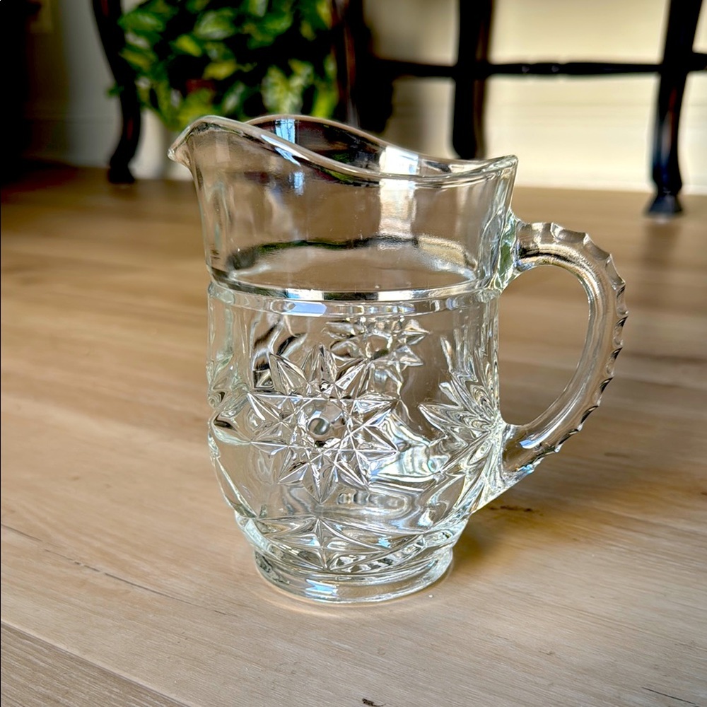 Elegant Clear Glass Pitcher 5.75” Anchor Hocking